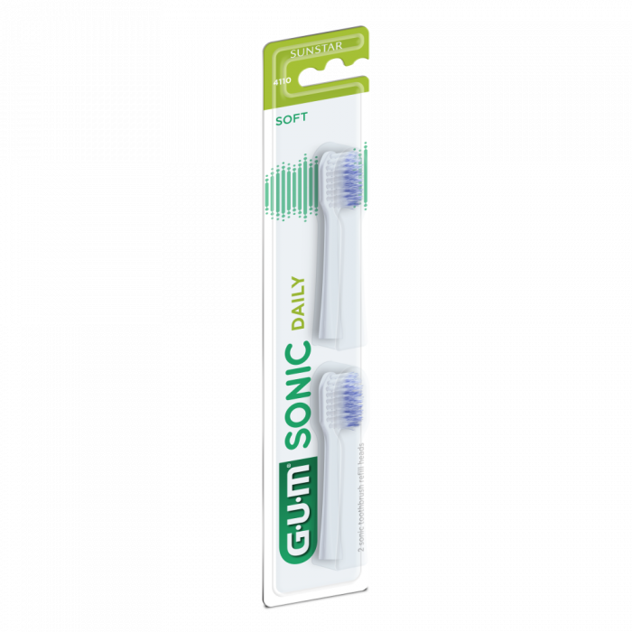 Gum Sonic Daily vaihtoharjaspäät 2 kpl valkoinen
