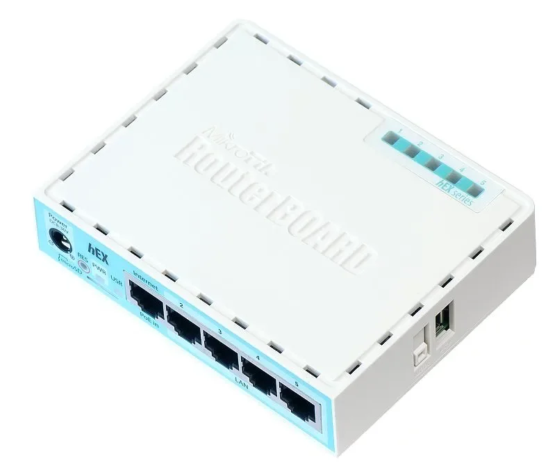 MikroTik hEX (RB750Gr3) - reititin, turkoosi, valkoinen