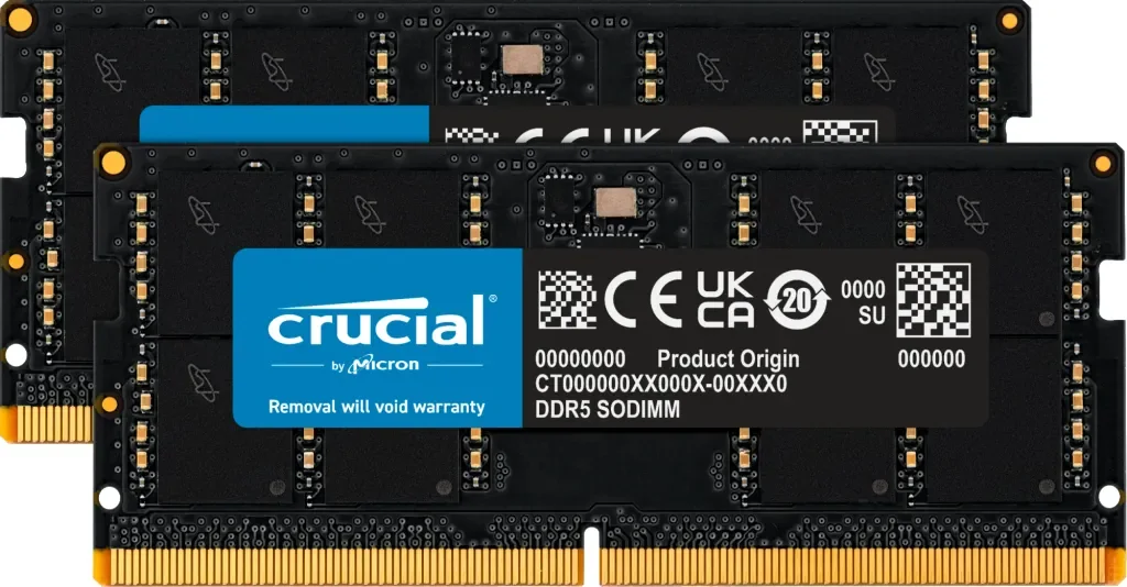 Crucial 64 Gt (2 x 32 Gt) DDR5 5600 MHz, CL46 -muisti (XMP)