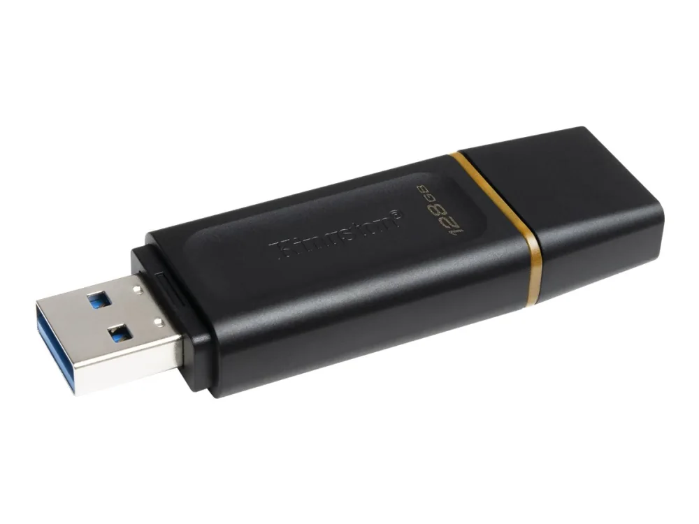 Kingston Technology DataTraveler ® Exodia - USB 3.2 Flash Drive, 128 GB, USB A-tyyppi, 3.2 Gen 1 (3.1 Gen 1), Suojus, 11 g, Musta, Keltainen