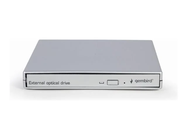 Gembird DVD-USB-021-SV, Hopea, Etu, Työpöytä, DVD±RW, USB 2.0, CD-DA, CD-R, CD-RW, DVD+R, DVD+R DL, DVD+RW, DVD-R, DVD-R DL, DVD-RAM, DVD-ROM, DVD-RW