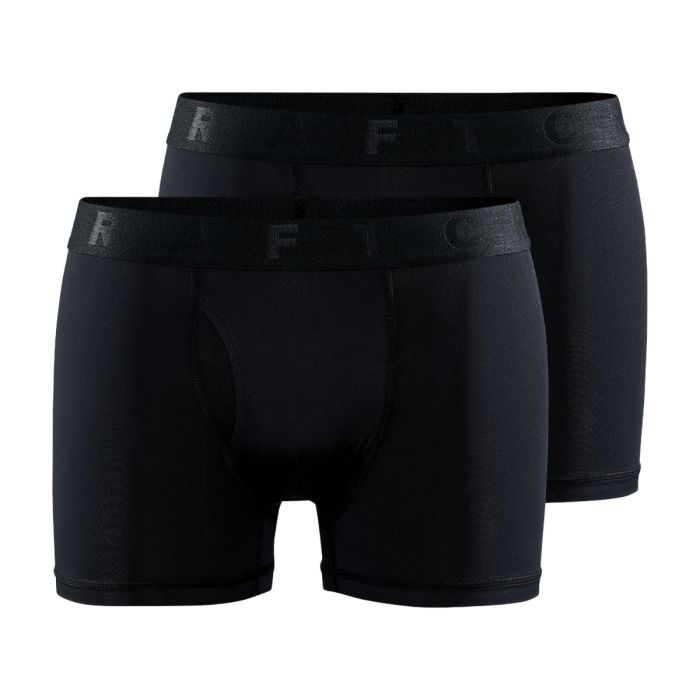 Craft CORE Dry Boxer 3" 2-Pack - Miellyttävät ja hengittävät alusvaatteet juoksuun, koko M, musta