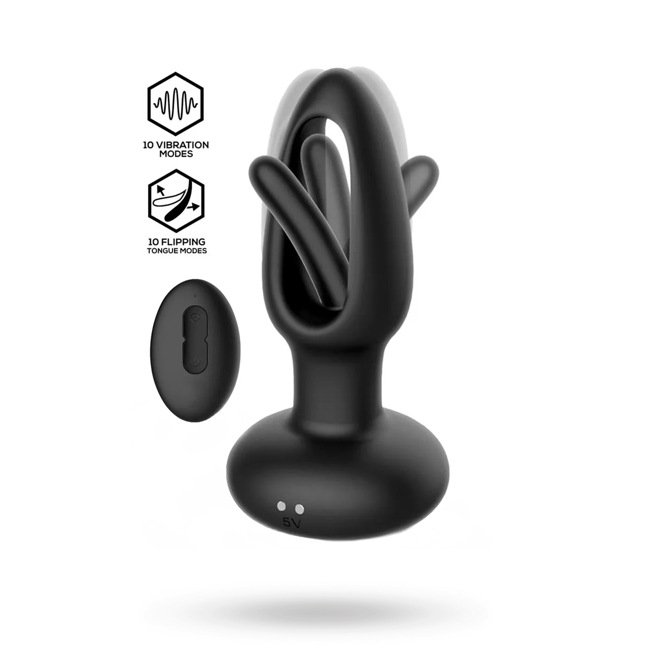 Sasha Vibrating Plug With Flipping Tongue & Remote Värisevä anaalitappi