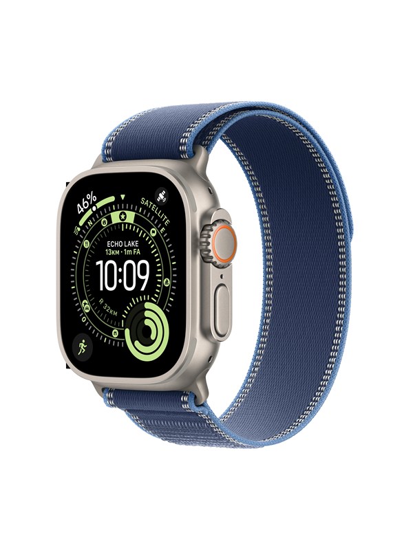 Apple Watch Ultra 3 GPS + Cellular 49mm Natural Titanium Case with Blue/Bright Blue Trail Loop - M/L