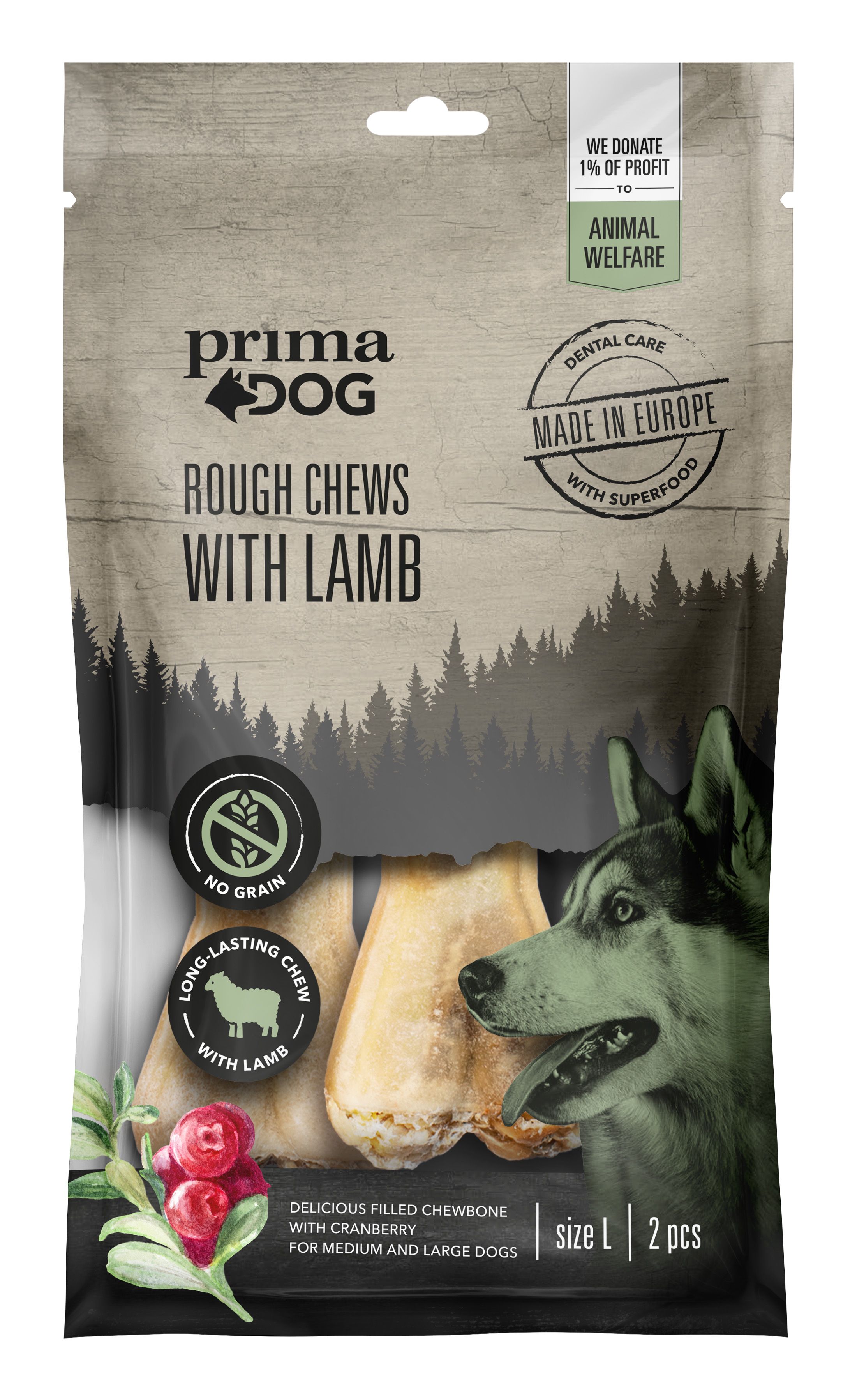 PrimaDog Rough Chews lammas-karpalo