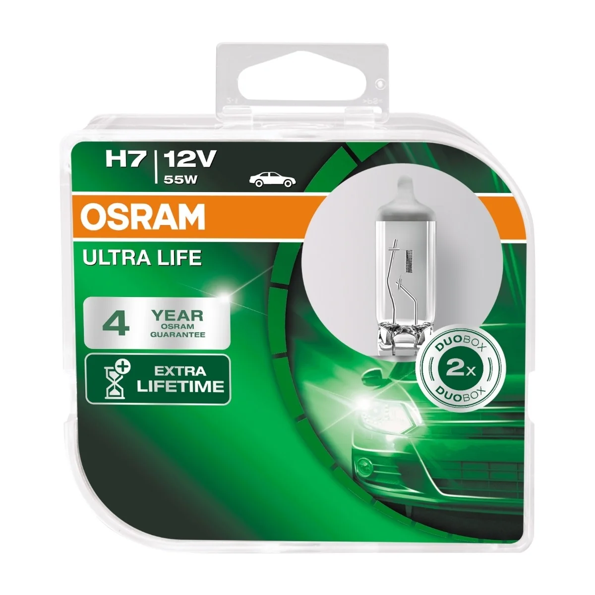 Osram Ultra Life Ajovalopolttimo H7 55W PX26D, 2 kpl