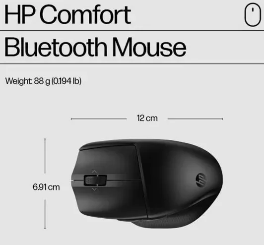 HP 480 Comfort Bluetooth Mouse With Quiet Clicks and 4D Scroll Wheel - Hiiri - 7 painiketta - Musta