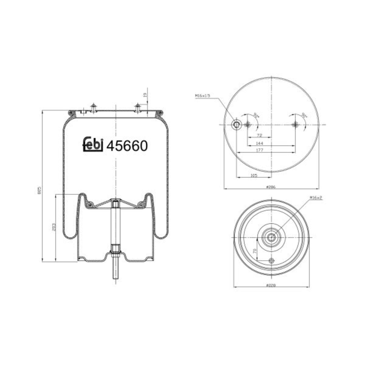 Metallipalje, ilmajousitus FEBI BILSTEIN 45660