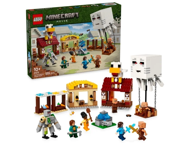 LEGO Minecraft 21273 Hornanhenki-kuumailmapallon hyökkäys kylään
