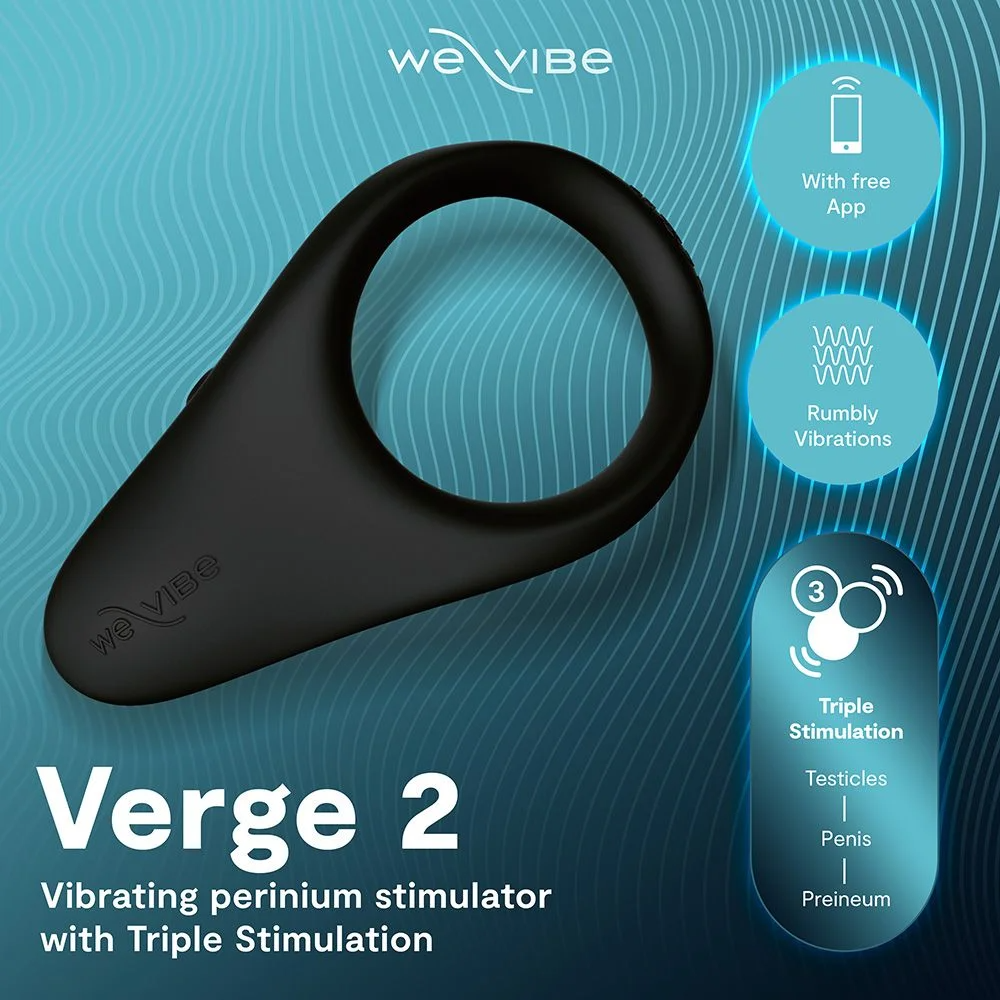 We-Vibe Verge 2 Black Sovelluksella ohjattava penisrengas