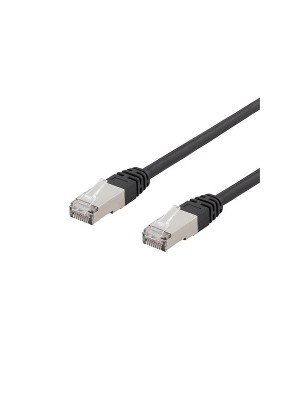 DELTACO S/FTP Cat6 laitekaapeli, LSZH, 0,3m, musta