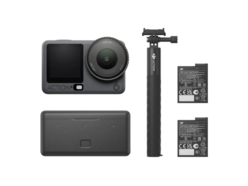 DJI Osmo Action 6 Adventure Combo, 4K Ultra HD, CMOS, 38 MP, 240 fps, Wi-Fi, Bluetooth