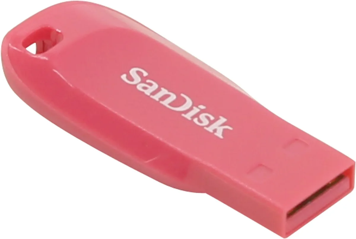 SanDisk Cruzer Blade 32 GB, 32 GB, USB A-tyyppi, 2.0, Ilman suojusta, Vaaleanpunainen