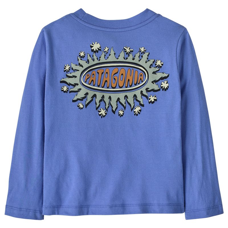 Patagonia Baby L/S Graphic T-Shirt Wavy Treelines: Diver Blue - 6M