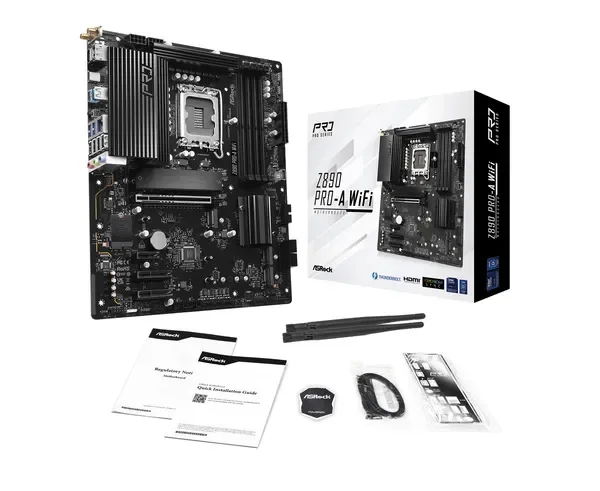 ASRock Z890 PRO-A WIFI Emolevy - Intel Z890 - Intel LGA1851 - DDR5 RAM - ATX