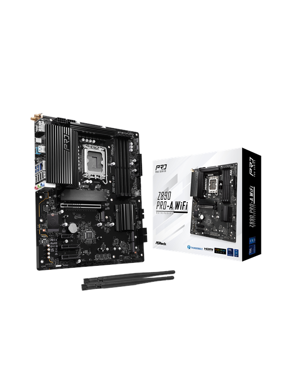 ASRock Z890 PRO-A WIFI Emolevy - Intel Z890 - Intel LGA1851 - DDR5 RAM - ATX