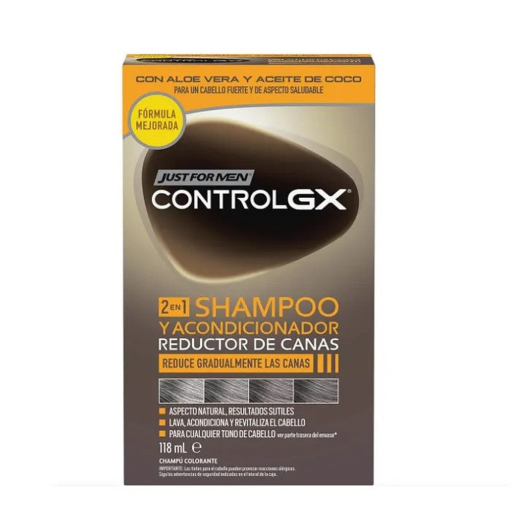 Vain miehille Control Gx Shampoo ja vähentävä hoitoaine harmaille hiuksille 118 ml