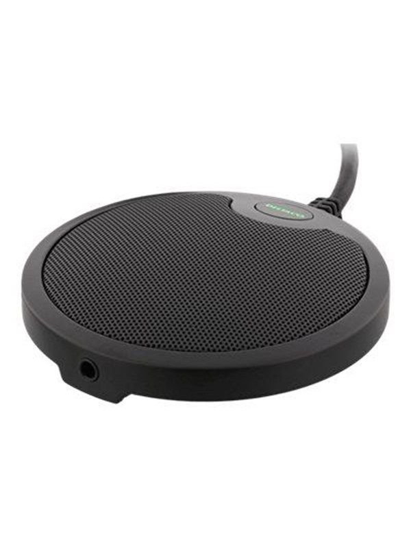 Deltaco Office levymikrofoni kokoustiloja varten, USB-A, 3,5mm, musta, Musta, 100 - 10000 Hz, Suuntaukseton, Langallinen, USB A-tyyppi, 80 mm