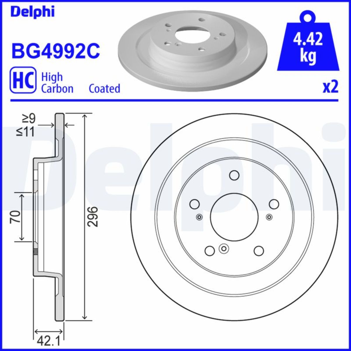 Jarrulevy DELPHI BG4992C