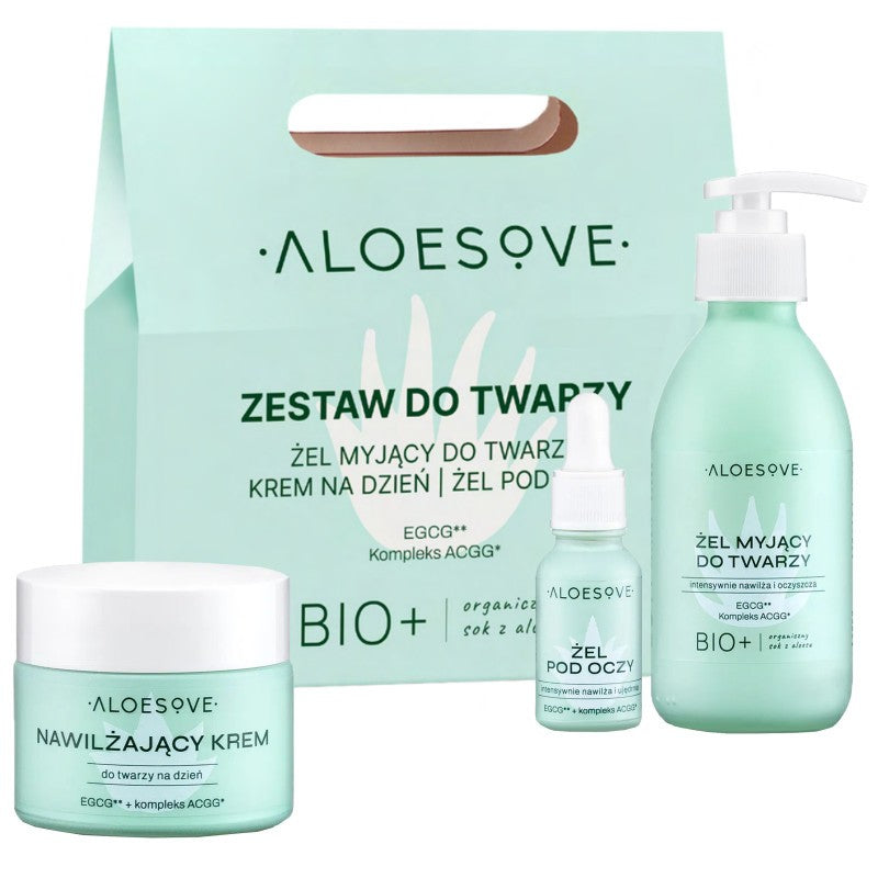 Aloesowe Set Viso Green Crema 50 ml + Gel Detergente 190 ml + Gel Contorno Occhi 15 ml — Set skincare