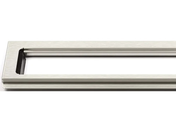 UNIDRAIN ClassicLine -kehys 600 mm ruostumatonta terästä linjaviemäreille, kehyksen korkeus 12 mm.