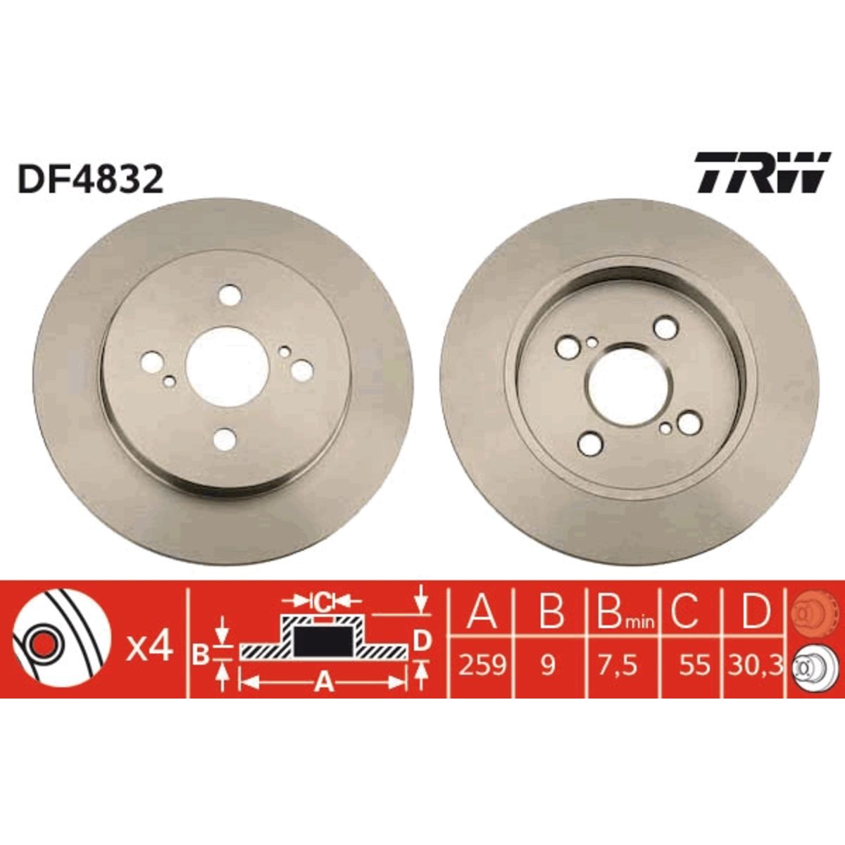Jarrulevy TRW DF4832