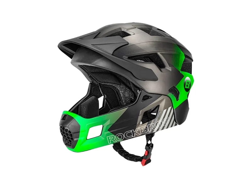 Rockbros TS-61 10110061004 Children's Bike Helmet with Detachable Chin Size M (54-57) - Green