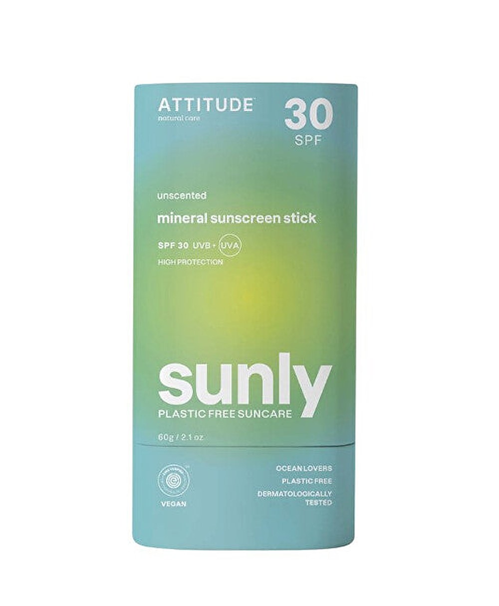 Attitude Sunly Stick mineraaliruskettava kermapuikko SPF 30 Hajusteeton 60 g