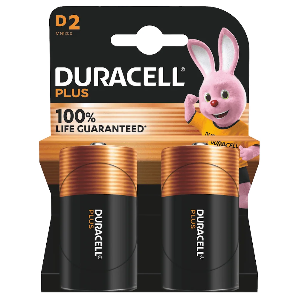 DURACELL Plus-paristo D 2 kpl