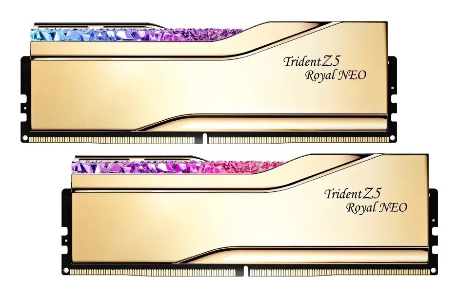 G.SKILL Trident Z5 Royal Neo RGB 32 Gt (2 x 16 Gt) DDR5 8000 MHz, CL38 -muisti, kultainen (EXPO)