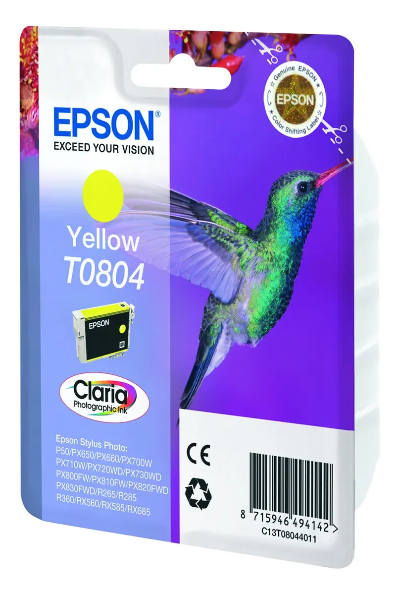 Epson T0804 -mustekasetti, 7.4 ml, keltainen