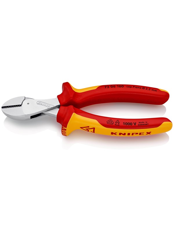 Knipex X-Cut, Sivuleikkurit, Kromivanadiini-teräs, Muovi, Oranssi, Punainen, 160 mm, 175 g