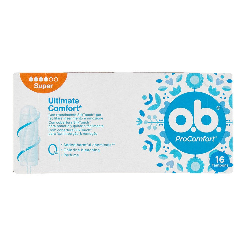 O.B. Procomfort Super Runsaat Vuodot 16 Sisätampponia