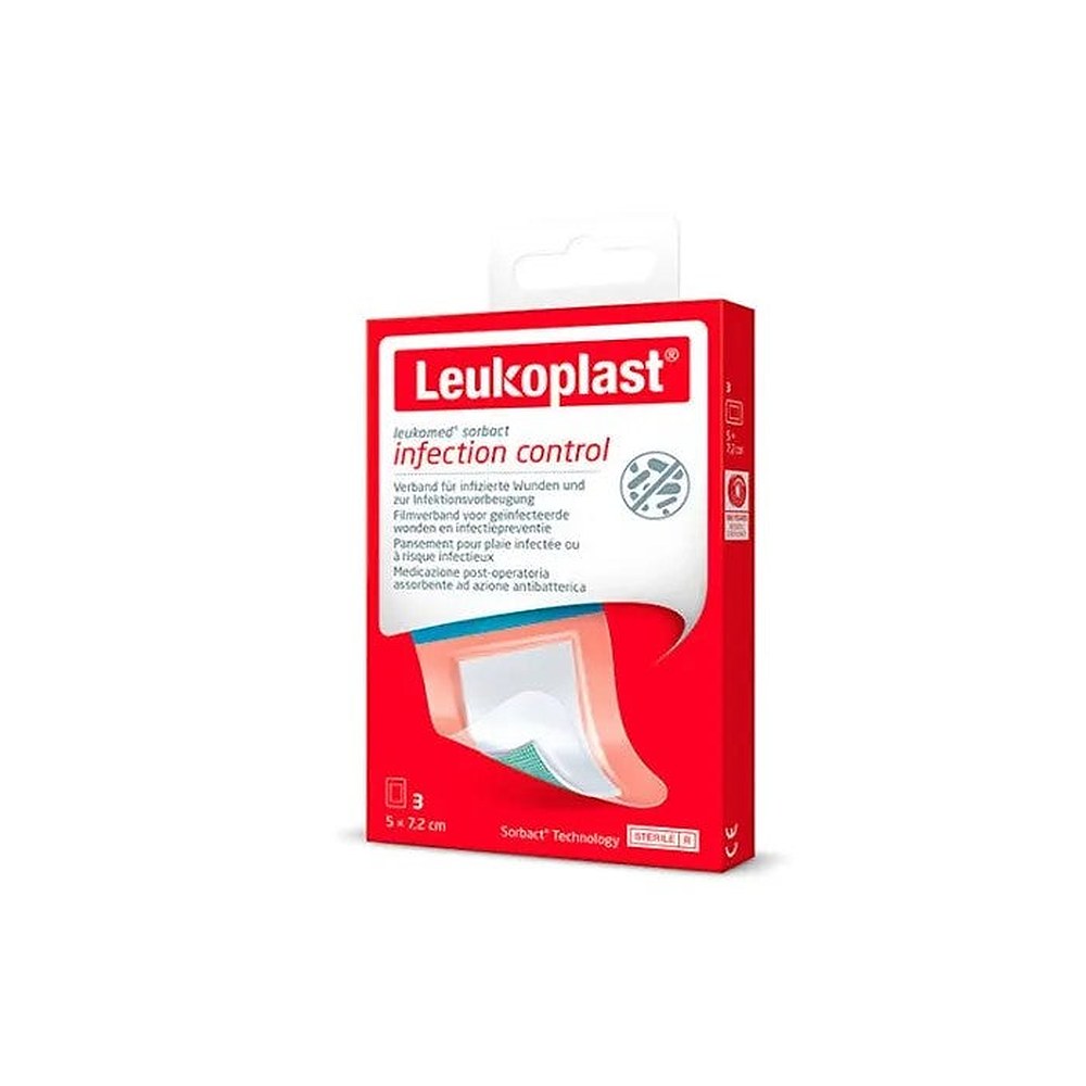 Leukomed Sorbact sidos 5x7,2 cm 3 kpl