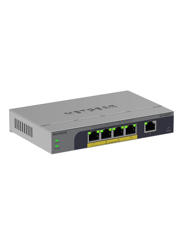 NETGEAR GS105EPP - Gigabittikytkin, Harmaa