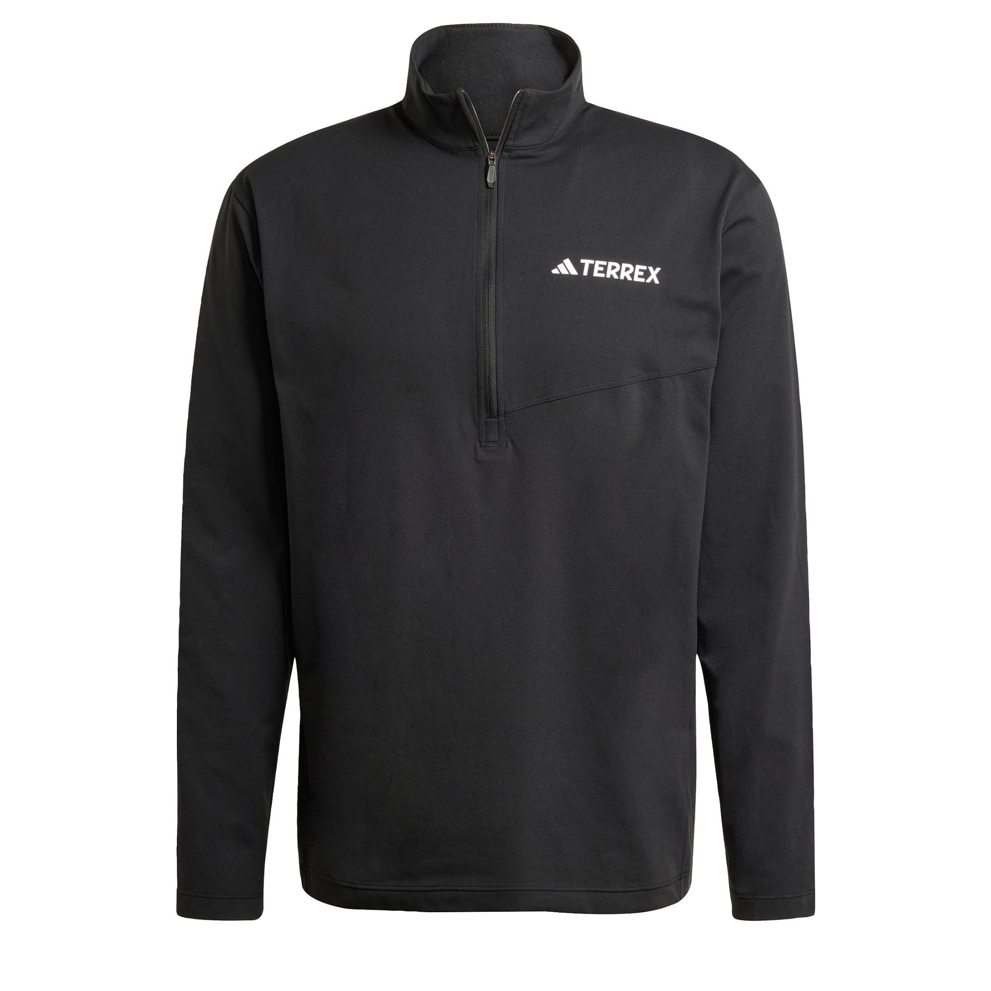 ADIDAS TERREX Toiminnallinen paita 'Multi Climacool 1/2 Zip Long Sleeve' musta / valkoinen