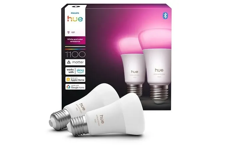 Philips Hue White and Color Ambiance A60 E27 älykäs LED-lamppu, 1100 lm, 2 kpl