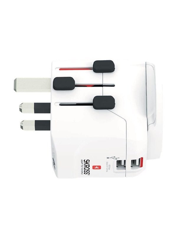 Maailman matkasovitin PRO Light World 2xUSB-A 15W Maadoitettu