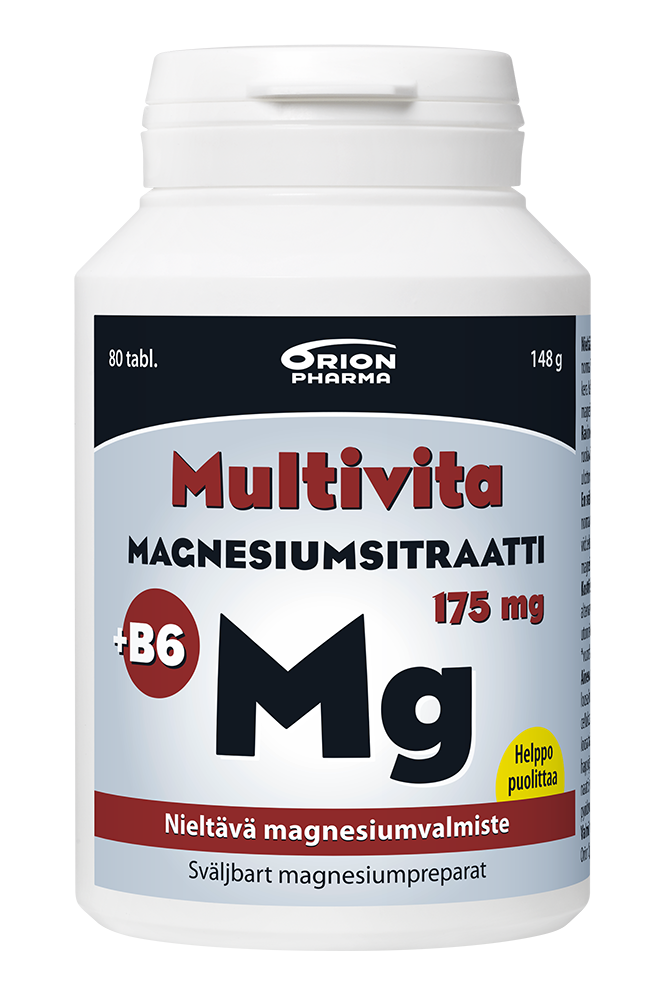 Multivita Magnesiumsitraatti+B6 175mg 80kpl