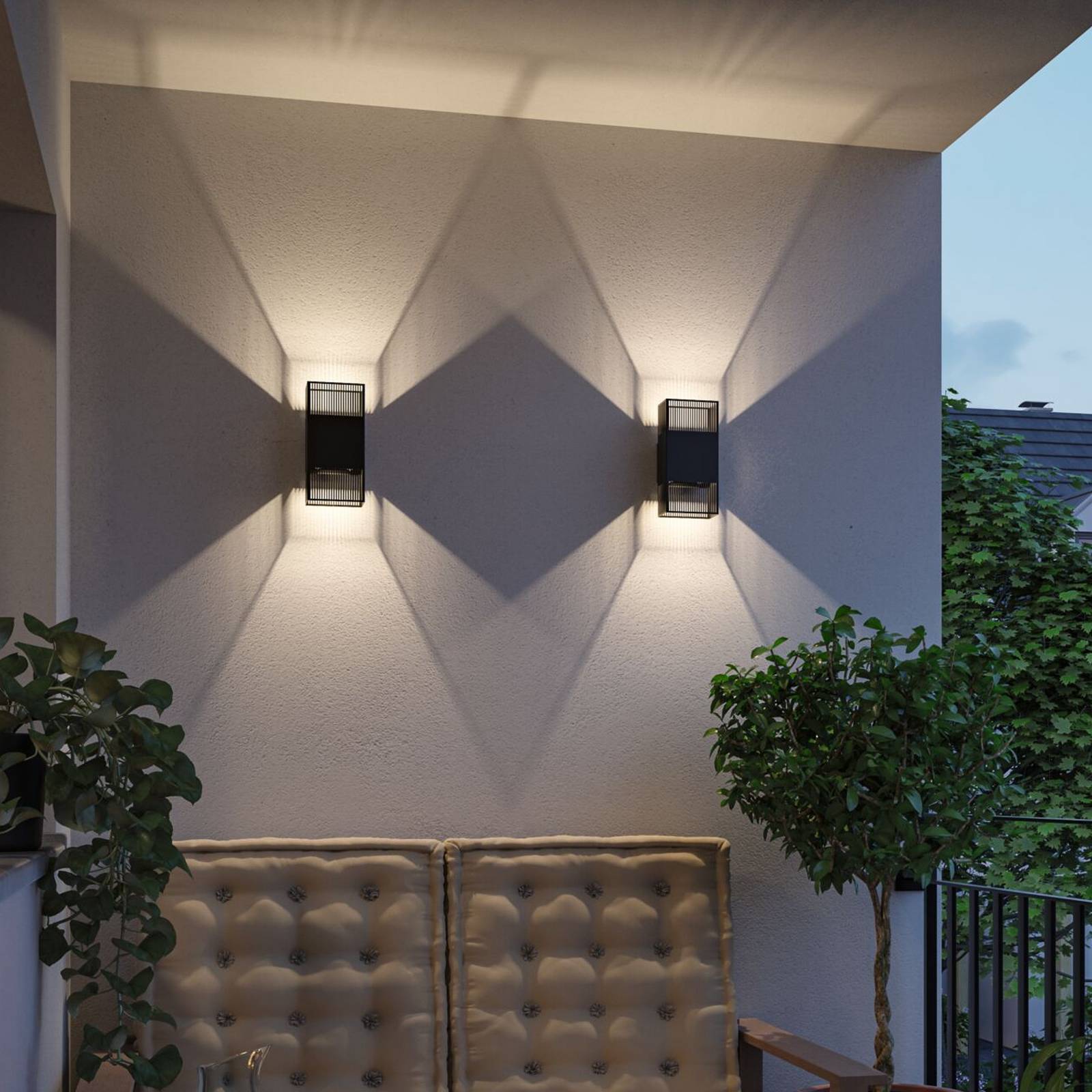 Paulmann LED-seinävalaisin Tharin, 25 cm, musta, valaisee ylös ja alas, IP44
