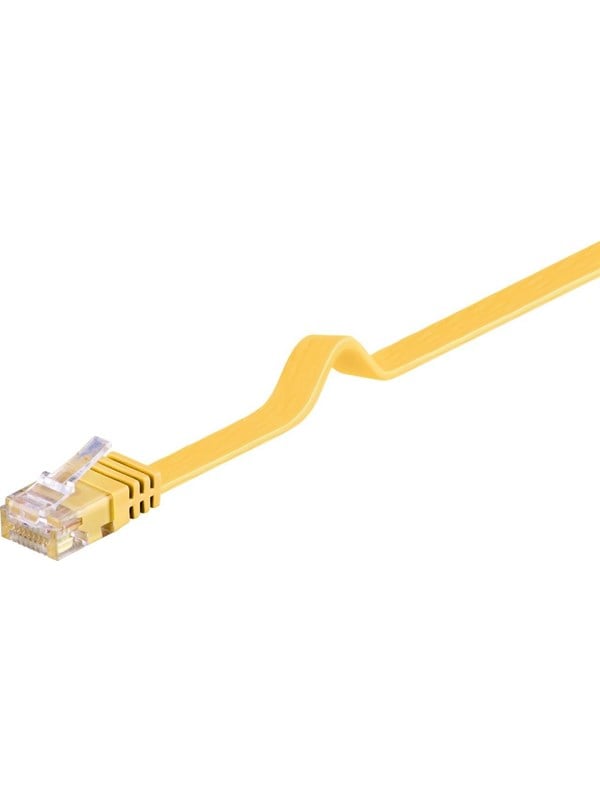 Goobay CAT 6 platt patchkabel, U/UTP, gul kopparledare (CU)