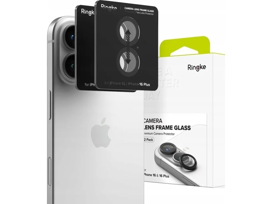 Ringke Camera Frame Protector 2-pack Protective Covers for iPhone 16 / 16 Plus - Black