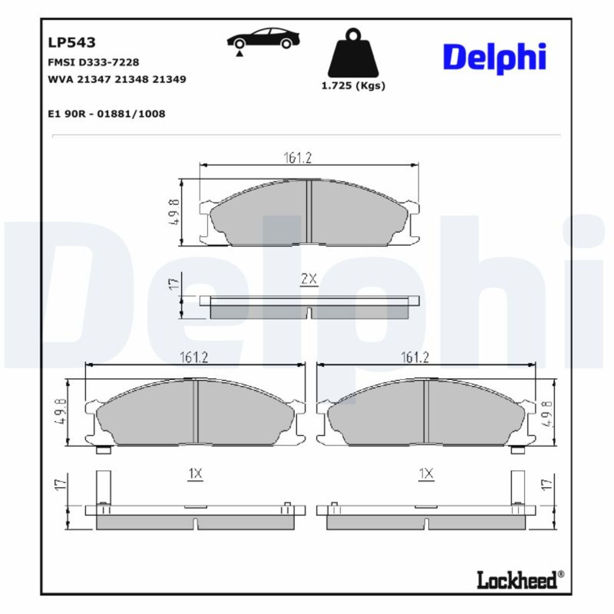 Jarrupalat, levyjarru DELPHI LP543