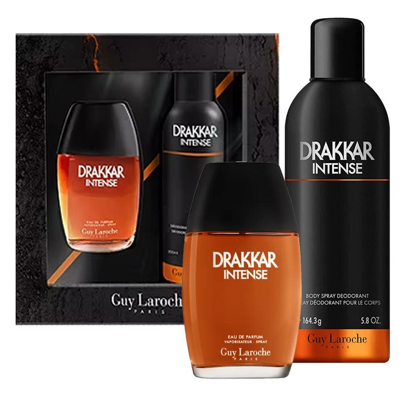 Sarja Guy Laroche: Drakkar Noir Intense Eau De Parfum miehille 100 ml + Drakkar Noir Intense Body Spray 200 ml