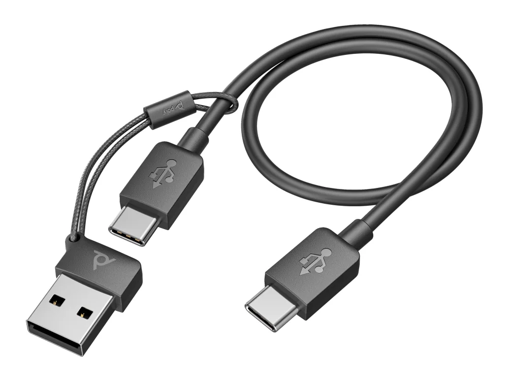 HP Poly Voyager Focus 2 USB-C-C Headset +USB-C/A Adapter +Charging Stand