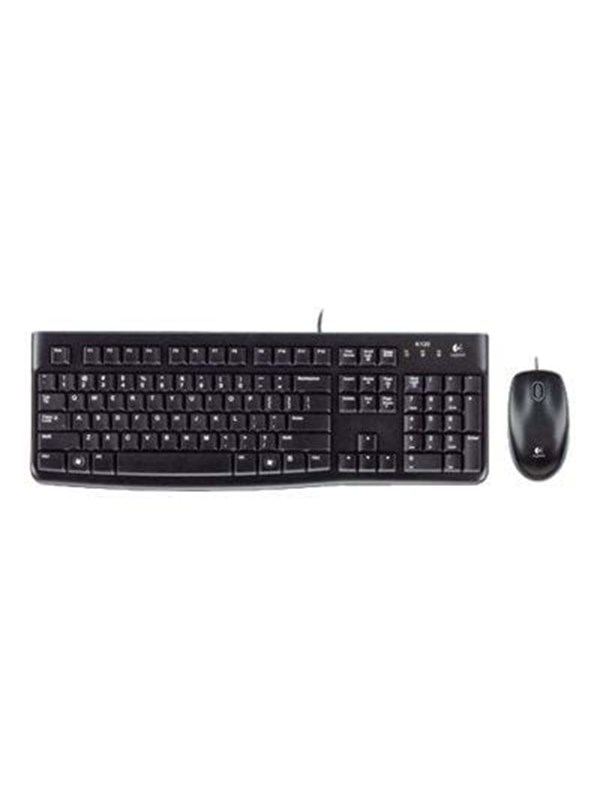 Logitech MK120-työpöytä - UK - Näppäimistö ja Hiirisetti - Englanti - Musta