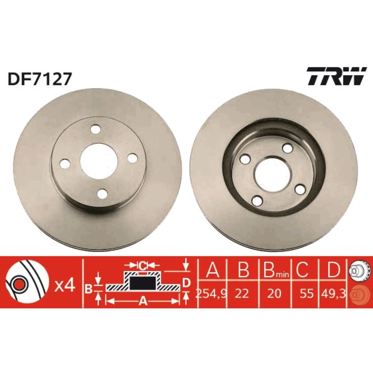 Jarrulevy TRW DF7127
