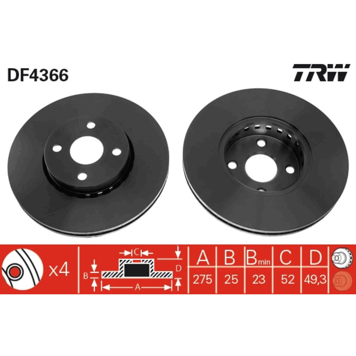 Jarrulevy TRW DF4366