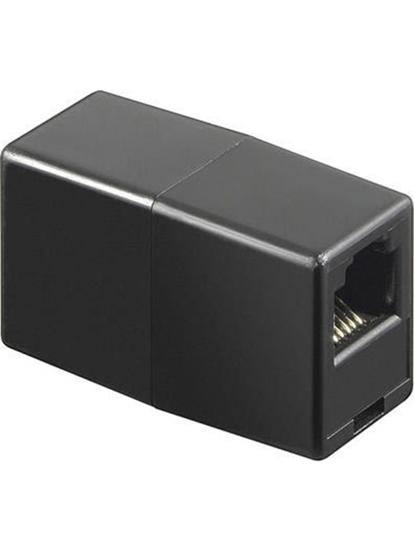DELTACO modulaarijatkokappale 8P/8C, suojaamaton, RJ45, musta