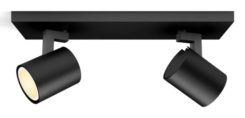 Philips Hue Runner LED-kohdevalaisin, 2 valoa, himmenninkytkin, musta